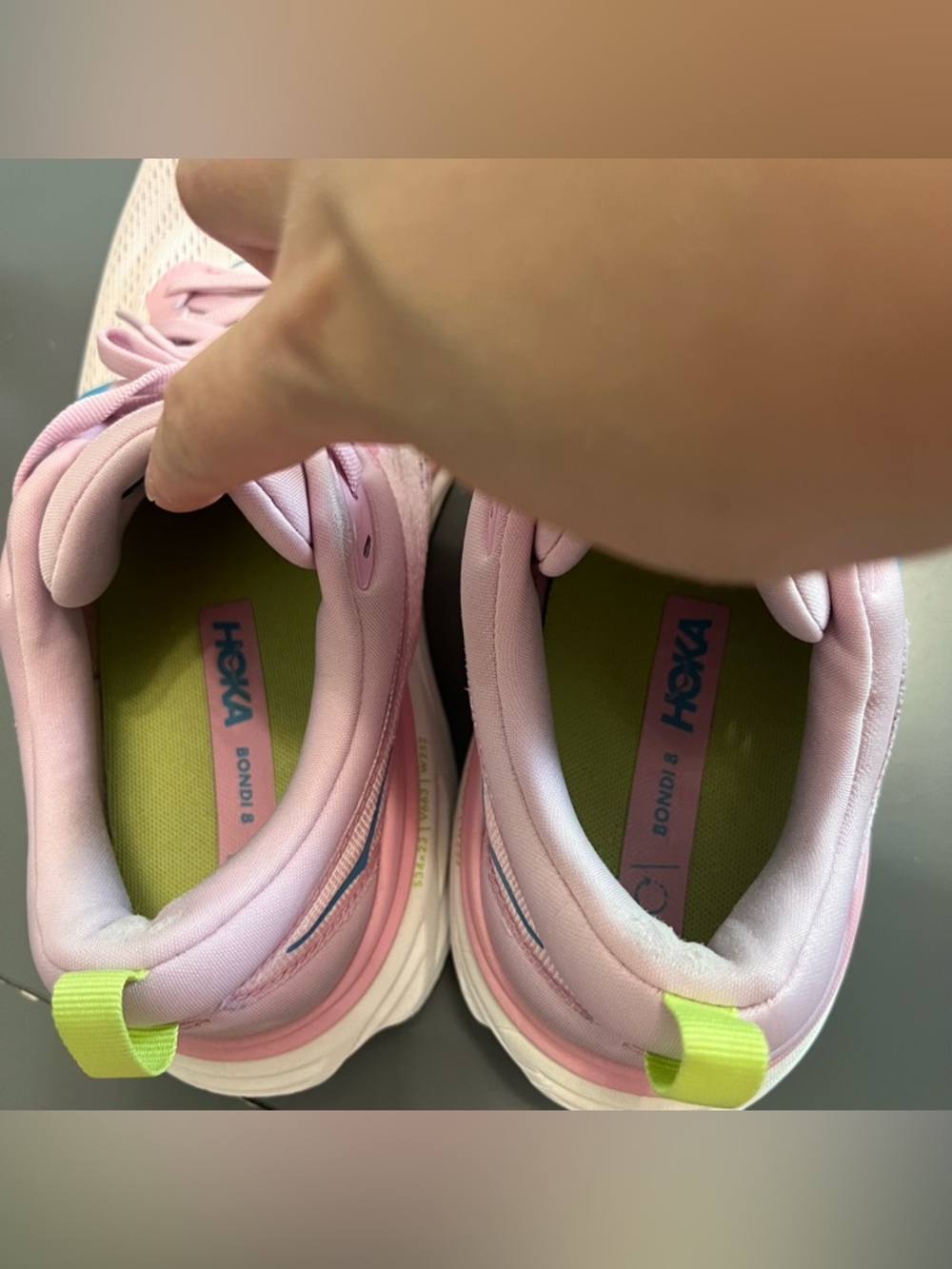 HOKA One One Pink Bondi 8 Running Sneakers - Picture 7 of 11